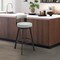 Armen Living Lynof Swivel Bar Stool in Black Metal with Light Gray Faux Leather 840254335493 - alternate 7